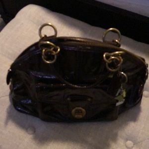 Mocha Patent Leather Coach Bag